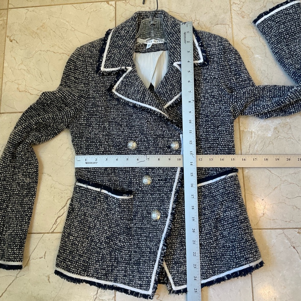 Veronica Beard Tweed Jacket, Black and White, Classic Raw Edges, Sz 2 - Picture 13 of 13